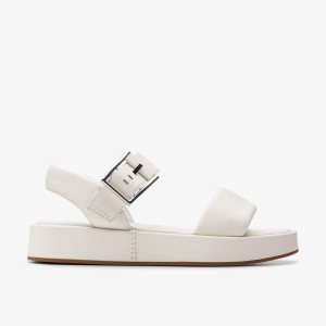 Clarks ALDA STRAP Off White Leather Sandalen Dames Wit | 6319275-VG