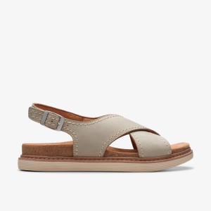 Clarks Arwell Sling Stone Nubuck Sandalen Dames Grijs | 8049531-ME