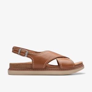 Clarks Arwell Sling Tan Leather Sandalen Dames Bruin | 3924786-MI