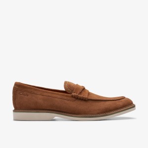 Clarks Atticus LT Slip Cola Suede Nette Schoenen Heren Cola | 5697204-AQ