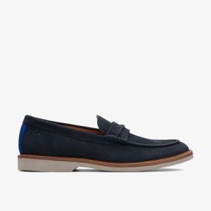 Clarks Atticus Slip Navy Suede Nette Schoenen Heren Donkerblauw | 1085634-JB