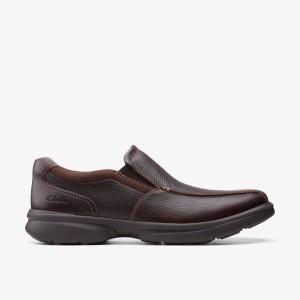 Clarks Bradley Step Dark Brown Tumbled Nette Schoenen Heren Donkerbruin | 6357920-WG