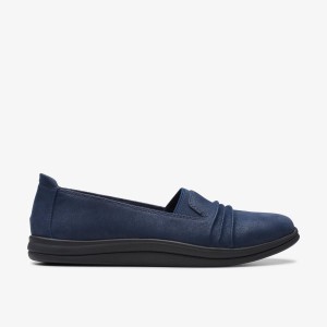 Clarks Breeze Sol Navy Slip Ons Dames Donkerblauw | 2406983-EK