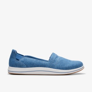 Clarks Breeze Step II Blue Interest Slip Ons Dames Blauw | 4536290-RU