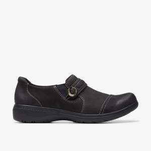 Clarks Carleigh Pearl Black Nubuck Klompen Dames Zwart | 3851907-NF