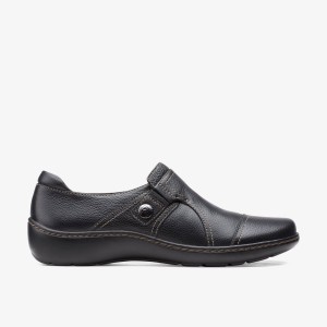 Clarks Cora Poppy Black Tumbled Klompen Dames Zwart | 6230987-JN