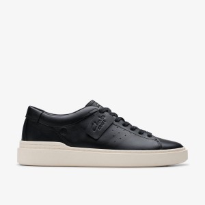 Clarks Craft Swift Black Leather Sneakers Heren Zwart | 3142078-AM