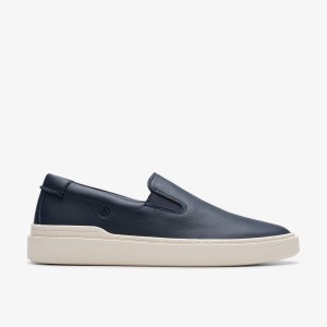 Clarks Craft Swift Go Navy Leather Sneakers Heren Donkerblauw | 8196073-LG