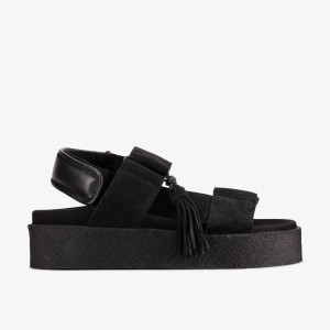 Clarks Crepe Sandal Black Platform Schoenen Dames Zwart | 9621408-IW