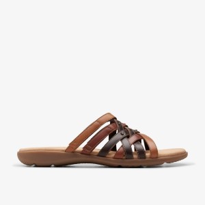 Clarks Elizabelle Rio Brown Multicolour Sandalen Dames Bruin | 0968732-ZC