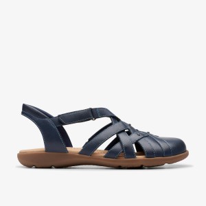 Clarks Elizabelle Sea Navy Leather Sandalen Dames Donkerblauw | 1236950-QO