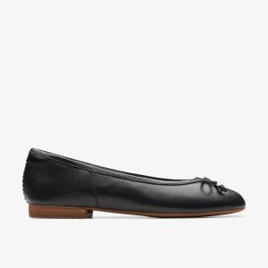 Clarks Fawna Lily Black Leather Slip Ons Dames Zwart | 3467092-KH