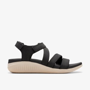 Clarks Glide Hi Ella Black Sandalen Dames Zwart | 5978021-QT