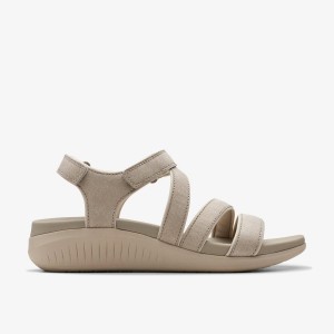 Clarks Glide Hi Ella Stone Sandalen Dames Grijs | 0761294-NF