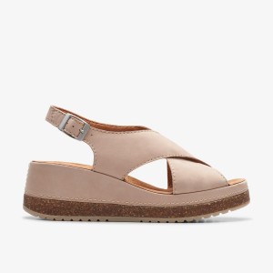 Clarks Kassanda Step Sand Nubuck Sandalen Dames Bruin | 8423697-UK