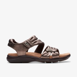 Clarks Kitly Ave Bronze Leather Sandalen Dames Bruin | 1982340-AJ