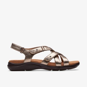 Clarks Kitly Go Metallic Sandalen Dames Metal | 0879513-AK