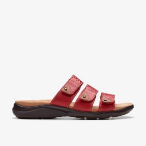 Clarks Kitly Walk Cherry Leather Sandalen Dames Roze | 0385674-TC