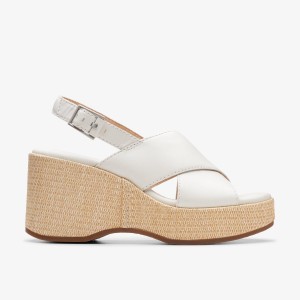 Clarks Manon Wish Off White Leather Sandalen Dames Wit | 5062894-NE