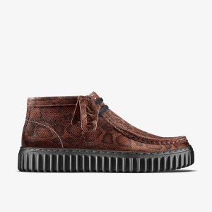 Clarks Martine Rose Torhill Hi Brown Snake Laarzen Dames Bruin Slangenprint | 1860247-SF