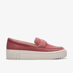 Clarks Mayhill Cove Dusty Rose Nubuck Slip Ons Dames Roze | 3091286-JY