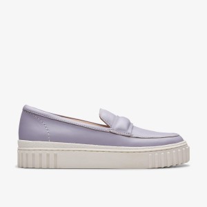 Clarks Mayhill Cove Lilac Leather Slip Ons Dames Paars | 1250487-RE