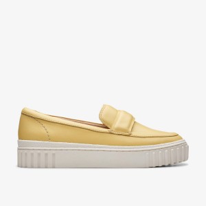 Clarks Mayhill Cove Yellow Leather Platform Schoenen Dames Geel | 6501374-XK