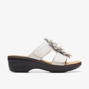 Clarks Merliah Raelyn White Leather Sandalen Dames Wit | 1038627-ZY