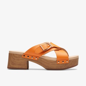 Clarks Sivanne Walk Orange Leather Klompen Dames Oranje | 7504832-WO