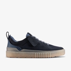 Clarks Somerset Lace Navy Suede Sneakers Heren Donkerblauw | 8925346-UW