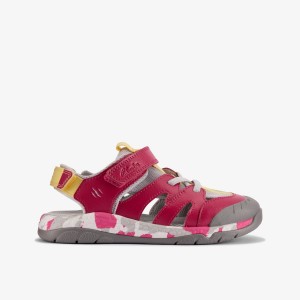 Clarks Steggy Roar Kid Pink Combination Sandalen Kinderen Roze | 7610324-RT