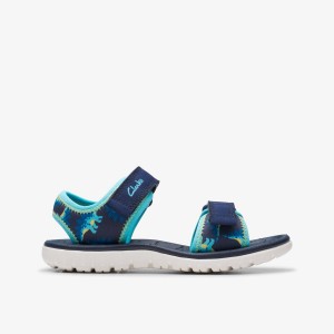 Clarks Surfing Tide Kid Navy Sandalen Kinderen Donkerblauw | 2375108-BF