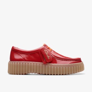 Clarks Torhill Bee Red Patent Platform Schoenen Dames Rood | 3685094-NQ