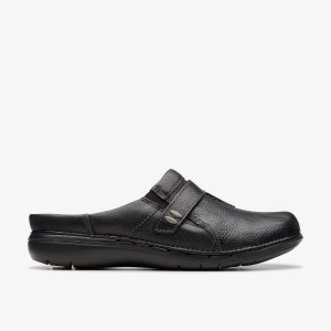 Clarks Un Loop Ease Black Leather Klompen Dames Zwart | 4065931-HL