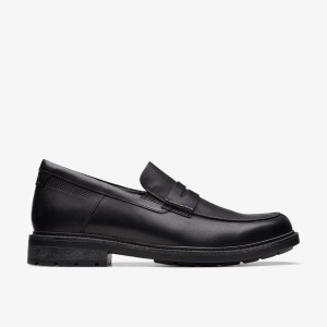 Clarks Un Shire Step Black Leather Nette Schoenen Heren Zwart | 1359086-XD