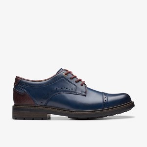 Clarks Un Shire Vibe Navy Combination Nette Schoenen Heren Donkerblauw | 6481970-OB