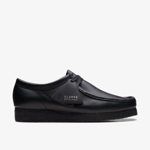 Clarks Wallabee Black Leather Wallabees Heren undefined | 9726314-ON