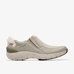 Clarks Wave Plateau Stone Nubuck Slip Ons Dames Grijs | 3205897-XI