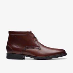 Clarks Whiddon Mid Mahogany Leather Nette Schoenen Heren Mahogany | 2159763-QI