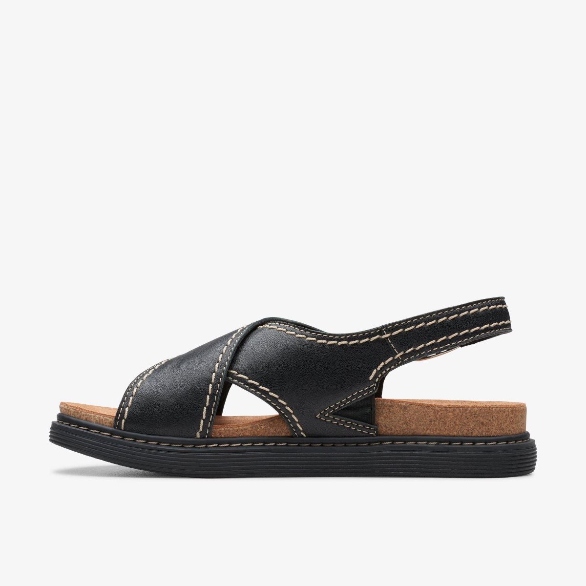 Clarks Arwell Sling Black Leather Sandalen Dames Zwart | 0248715-MH