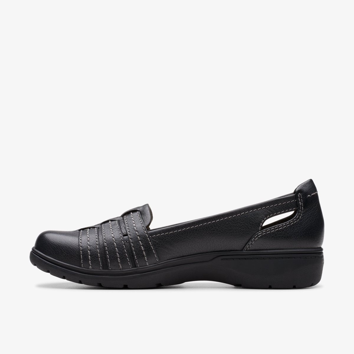 Clarks Carleigh Eliza Black Leather Slip Ons Dames Zwart | 9260783-FB