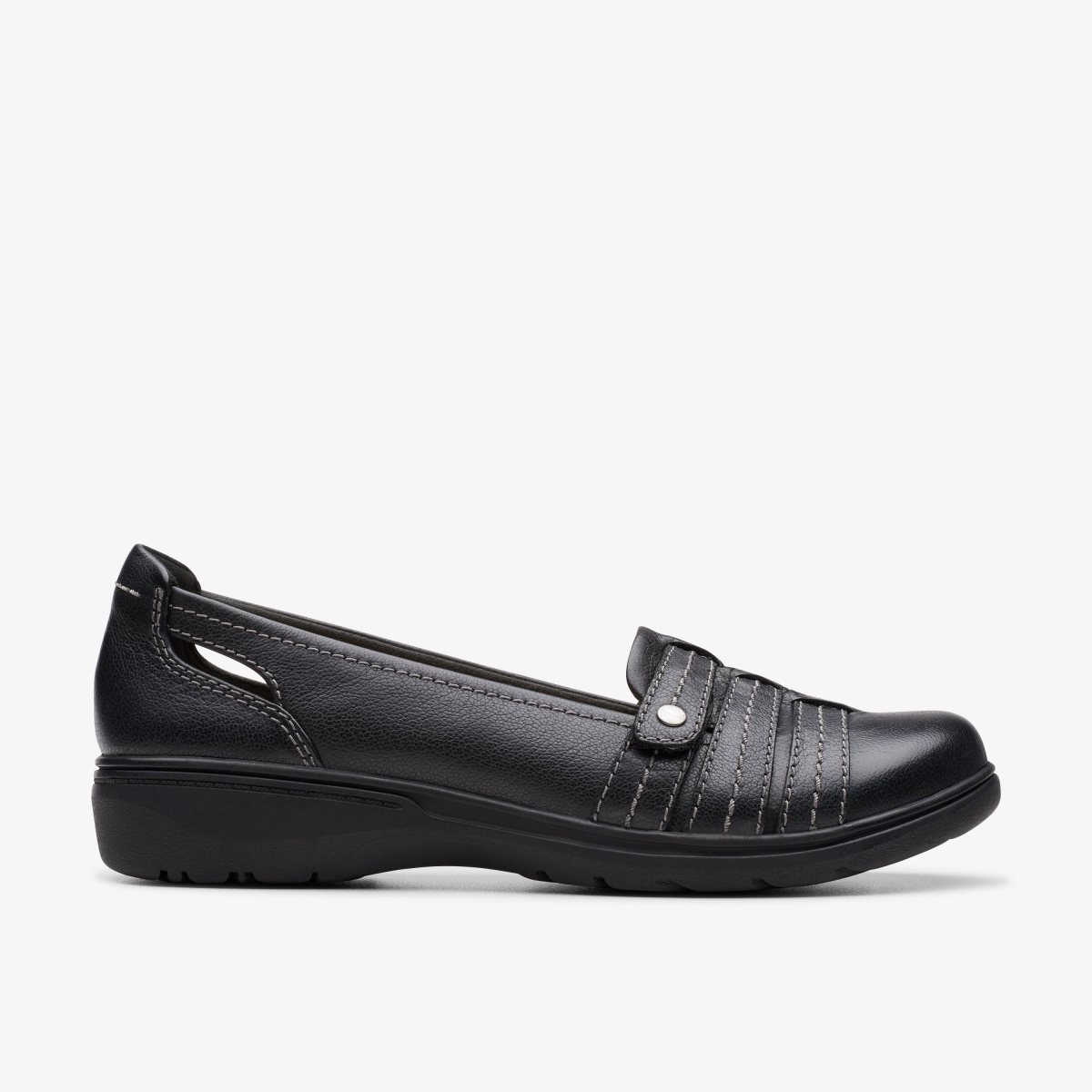 Clarks Carleigh Eliza Black Leather Slip Ons Dames Zwart | 9260783-FB