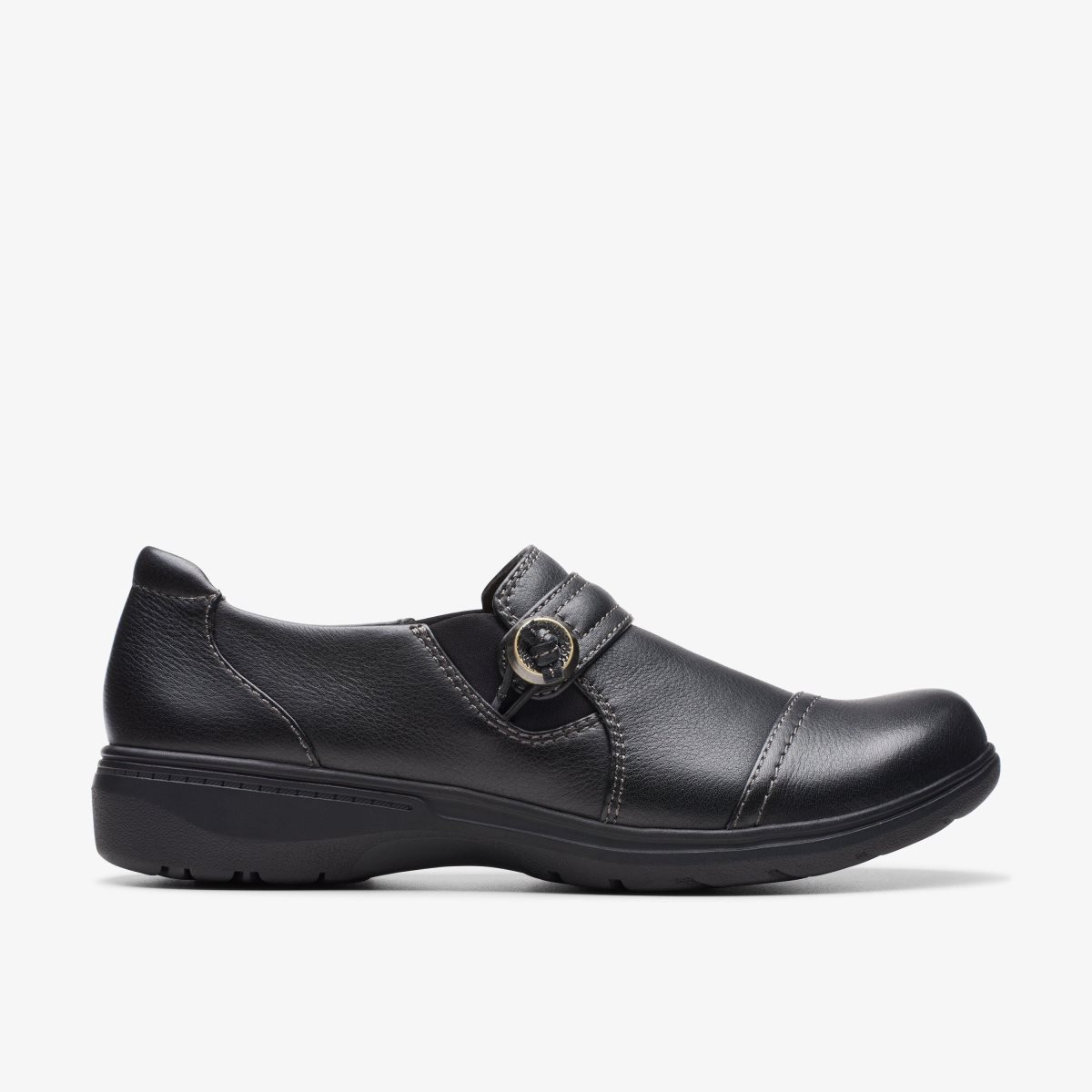 Clarks Carleigh Pearl Black Leather Klompen Dames Zwart | 8763250-AG