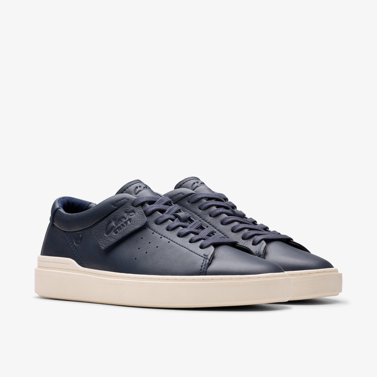 Clarks Craft Swift Navy Leather Sneakers Heren Donkerblauw | 6975430-JT