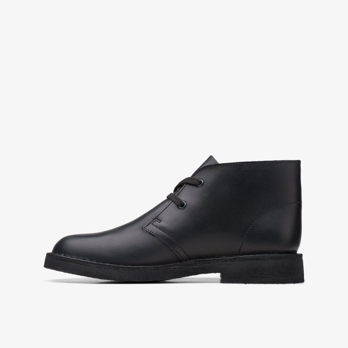 Clarks Desert Boot Older Black Leather Originele Schoenen Kinderen Zwart | 8145276-LJ