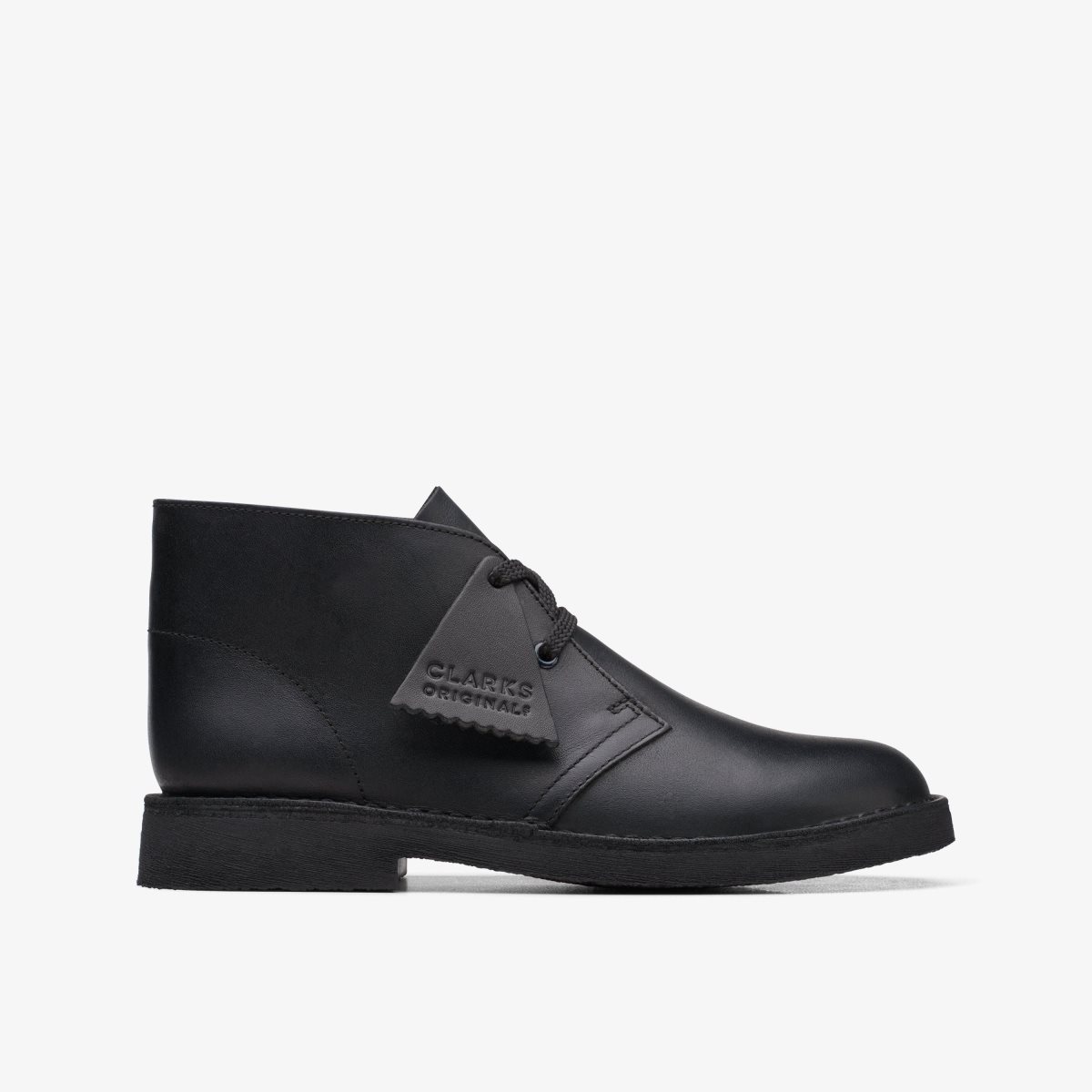 Clarks Desert Boot Older Black Leather Originele Schoenen Kinderen Zwart | 8145276-LJ