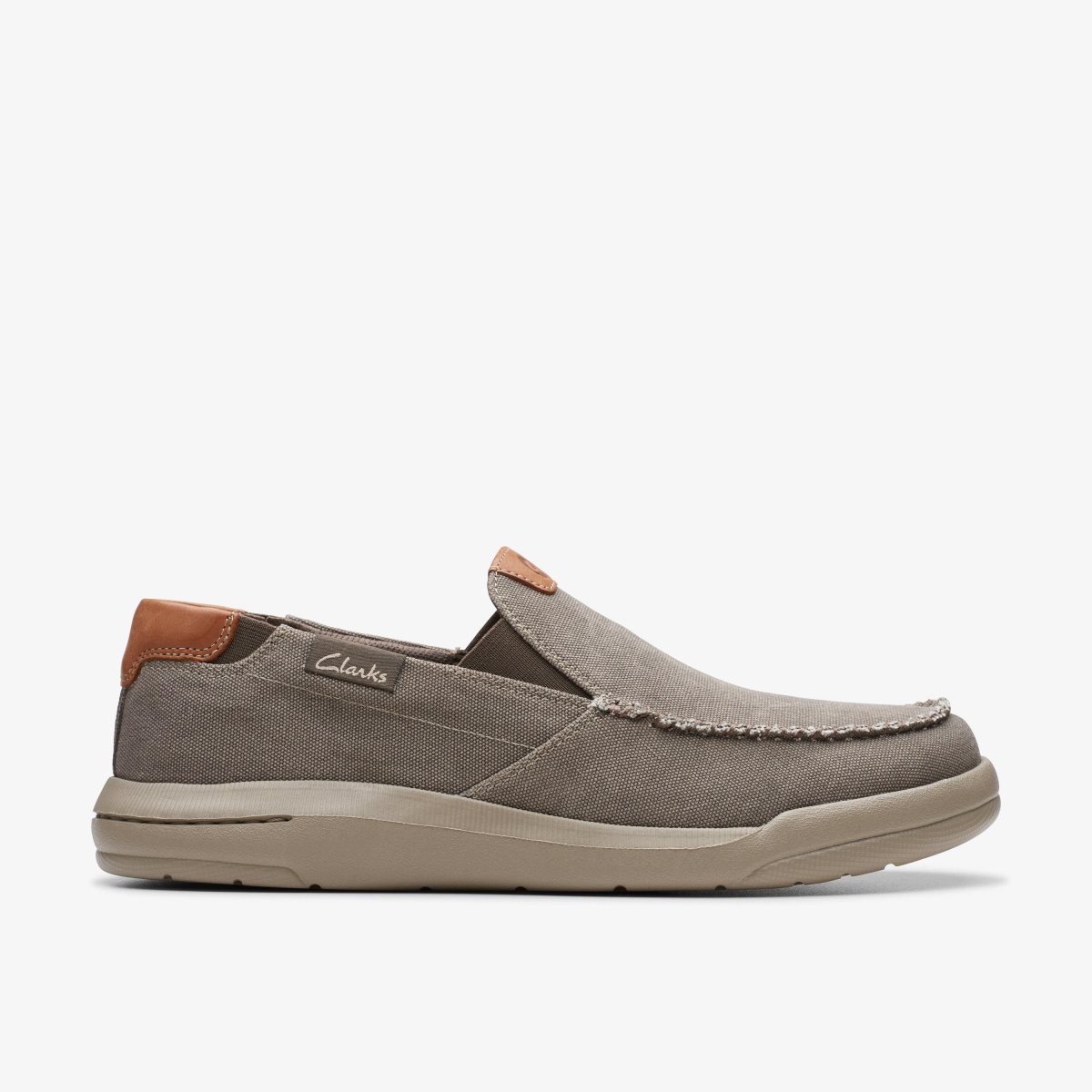 Clarks Driftlite Step Taupe Canvas Slip On & Loafers Heren Grijs Bruin | 5489023-HO