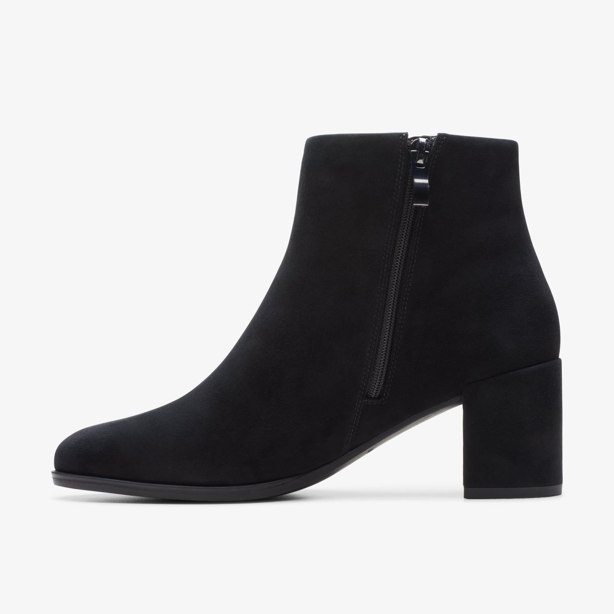 Clarks Freva 55 Zip Black Suede Laarzen Dames Zwart | 9253408-XS