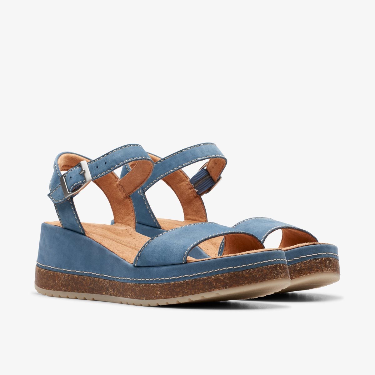 Clarks Kassanda Lily Blue Nubuck Sandalen Dames Blauw | 6589104-KS