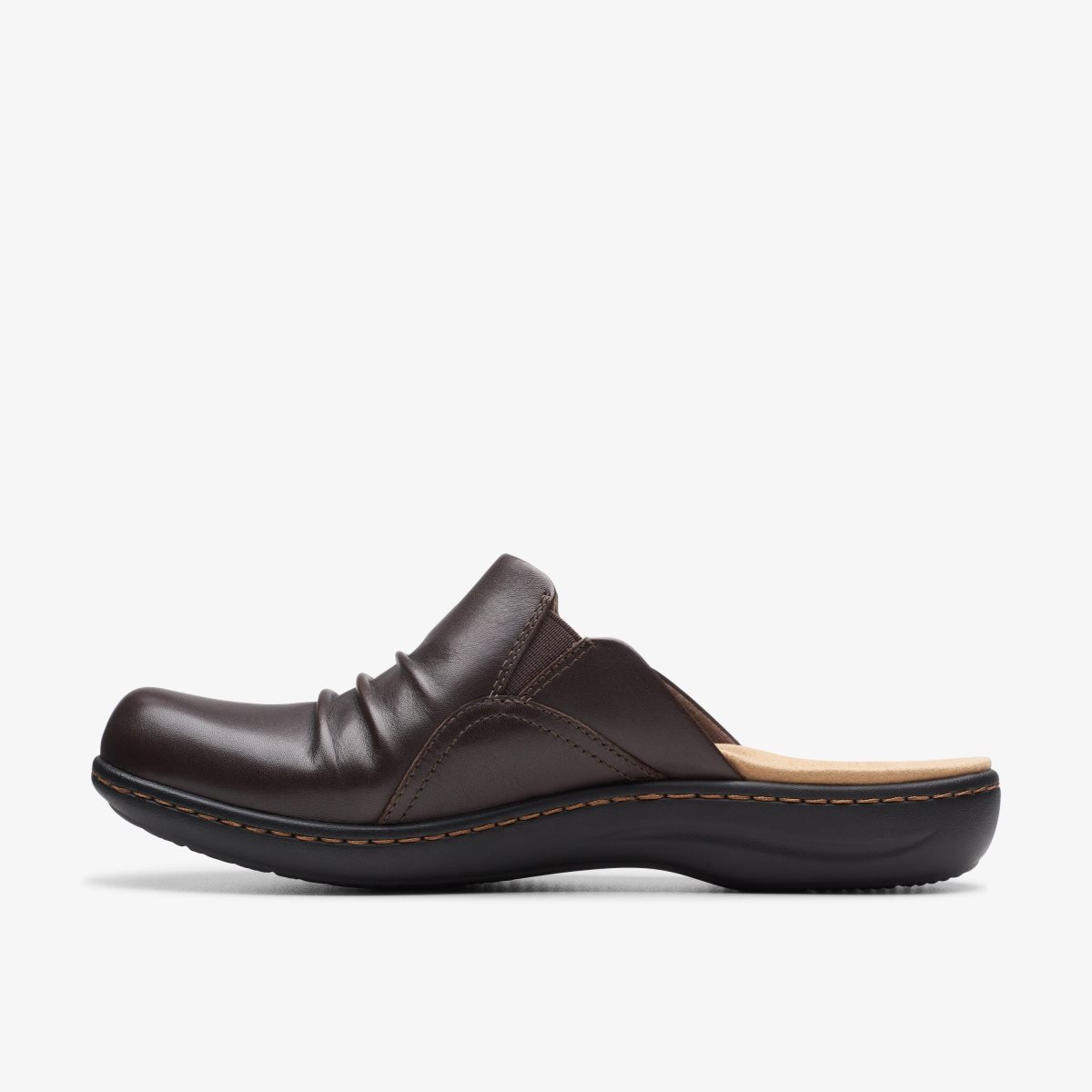 Clarks Laurieann Bay Dark Brown Leather Klompen Dames Donkerbruin | 0374651-WQ